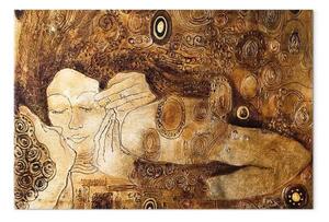Quadro Bacio dorato - coppia innamorata in stile liberty