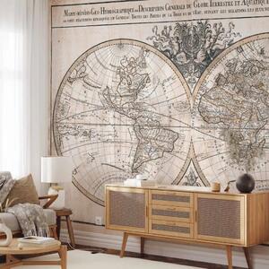 Carta da parati Mappa del mondo idrografica