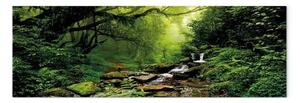Quadro Foresta delle favole - cascata tranquilla in angolo verde