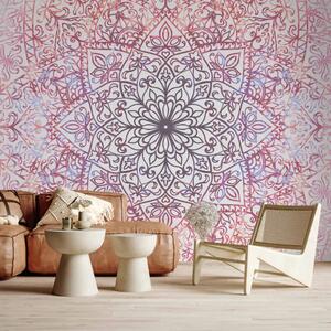 Carta da parati Favola orientale - sfondo geometrico con mandala colorata