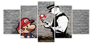 Quadro moderno Fungo di Super Mario Banksy