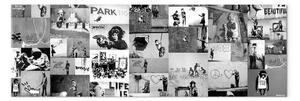 Quadro moderno Ispirazione urbana - graffiti Banksy in bianco e nero