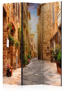 Paravento design Vicolo colorato Toscana - architettura mattoni, città italiana