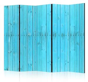 Paravento separè Assi blu II - texture delle tavole di legno azzurro chiaro