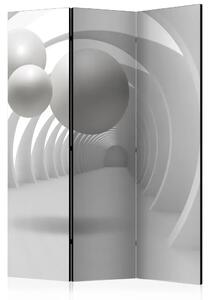 Paravento design Tunnel bianco - figure geometriche, tunnel luminoso