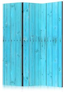 Paravento separè Assi blu - texture leggera delle tavole di legno blu