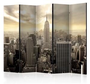 Paravento design Luce di New York II - architettura della città al sorgere del sole