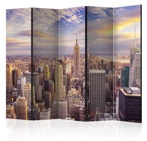 Paravento design Alba a New York II - panorama dell'alba sopra New York