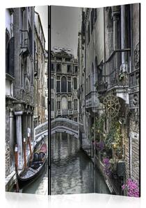 Paravento design Venezia romantica - architettura in mattoni della città sull'acqua
