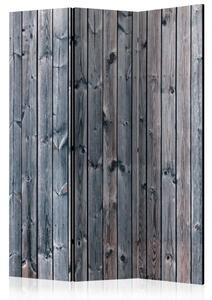 Paravento separè Eleganza rustica - texture delle tavole di legno grigio e sbiadito
