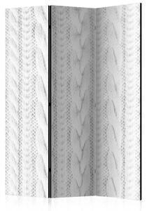 Paravento Intreccio bianco - tessuto bianco chiaro con pattern decorativo