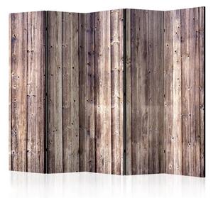 Paravento design Fascino del legno II - texture chiara delle tavole di legno marrone