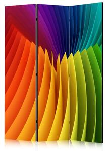 Paravento Onda arcobaleno - motivo astratto arcobaleno
