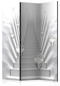 Paravento Mneme - spazio bianco con architettura astratta e diamanti