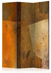 Paravento separè Arte moderna - texture dorata astratta con motivi espressivi