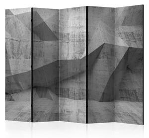 Paravento separè Geometria di cemento II - spazio astratto di cemento in motivo 3D