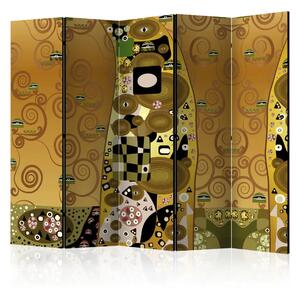 Paravento separè Geometria artistica II - astrazione di figure in stile di Gustav Klimt