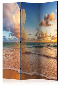 Paravento design Mattino sul mare - paesaggio dell'alba su sfondo di mare e onde