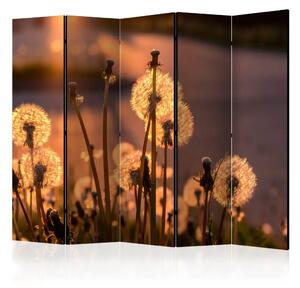 Paravento design Addio all'estate II - soffiato sullo sfondo del tramonto arancione