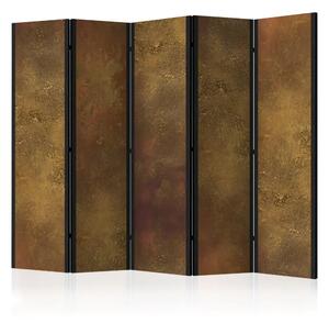 Paravento Tentazione d'oro II - texture marrone con delicato contrasto dorato