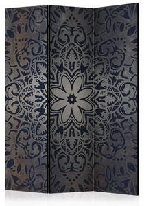 Paravento design Fiori di ferro - mandala orientale su sfondo di ornamenti in stile Zen