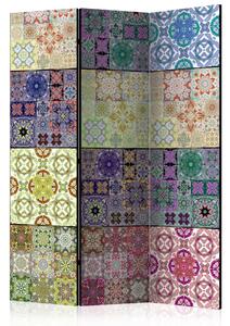 Paravento Corno dell'abbondanza - texture geometrica di mosaico con motivi creativi
