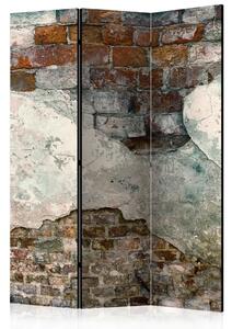 Paravento Muri frantumati - texture architettonica di mattoni urbani e cemento