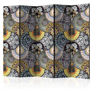 Paravento design Esotismo dipinto II - mosaico con motivo fantasioso e artistico