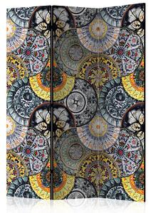 Paravento Esotismo dipinto - mosaico artistico con motivo fantasioso e colorato