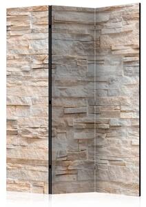 Paravento Raffinatezza in pietra - texture architettonica di mattoni beige