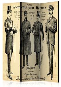 Paravento Vêtements pour Homme - uomini e scritte francesi in stile retro