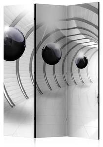 Paravento design Tunnel futuristico - astrazione di figure geometriche nello spazio