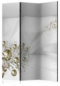 Paravento design Corridoio di diamanti - illusione bianca 3D nel luccichio dei diamanti