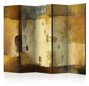 Paravento Curiosità d'oro II - astrazione in tema artistico