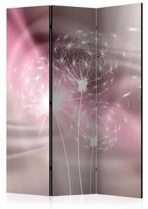 Paravento design Tocco magico - luce bianca di soffione su sfondo viola