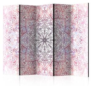 Paravento design Perfezione etnica II - mandala colorata su sfondo chiaro in tema Zen