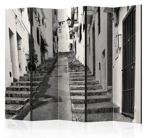 Paravento Vecchia città ad Altea II - architettura in bianco e nero