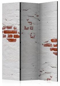 Paravento separè Segreto di pietra - texture architettonica di mattoni e cemento bianco