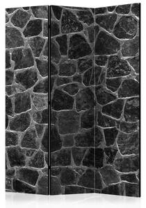Paravento separè Pietre nere - texture architettonica di mosaico di pietra nera