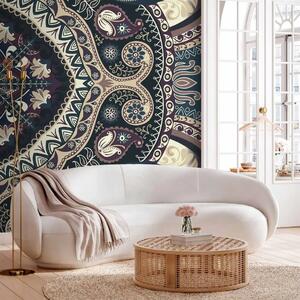 Carta da parati Mosaico - motivo orientale con regolari ornamenti a colori