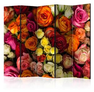 Paravento design Bouquet di Rose II - paesaggio romantico di fiori colorati
