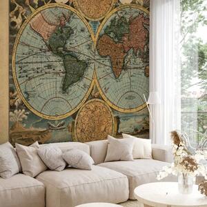 Carta da parati Mappa del mondo - proiezione cartografica del mondo