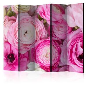 Paravento design Iris II - bouquet romantico di boccioli rosa chiaro