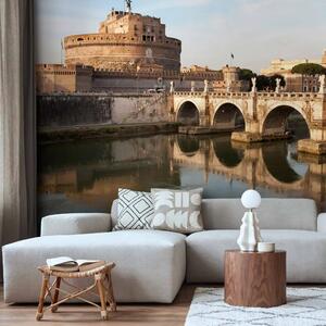 Carta da parati moderna Architettura di Roma, Italia - Ponte Sant'Angelo sul fiume Tevere