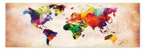 Quadro Mappa del mondo: Viaggio colorato - continenti fantastici