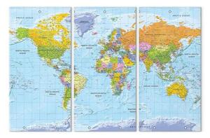 Quadro su tela Mappa del mondo: Orbis Terrarum II - mappa politica dettagliata