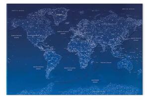 Quadro Mappa del mondo: Connessione mondiale - continenti in inglese