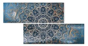Quadro moderno Mandala: Serenità - mosaico orientale su sfondo blu in stile Zen