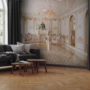 Carta da parati Interno lussuoso - salone barocco bianco con ornamenti