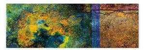 Quadro moderno Mistero della grotta solare - astratto colorato di texture metallica